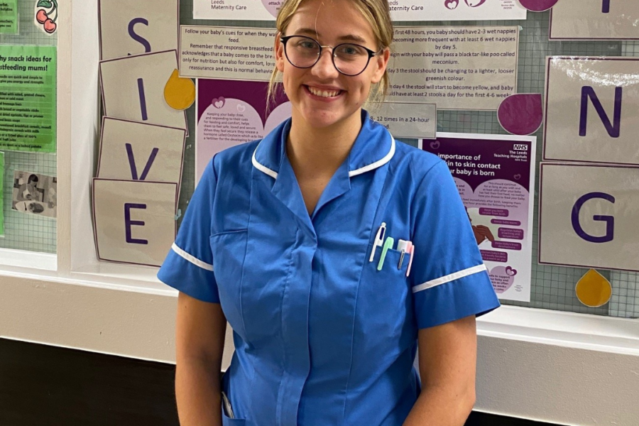 A photo of the midwife Charlotte involved with the 12 Faces of Christmas Day Campaign.