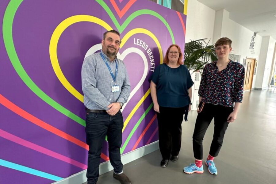 Karl Ward, Vicki Andrews and a student