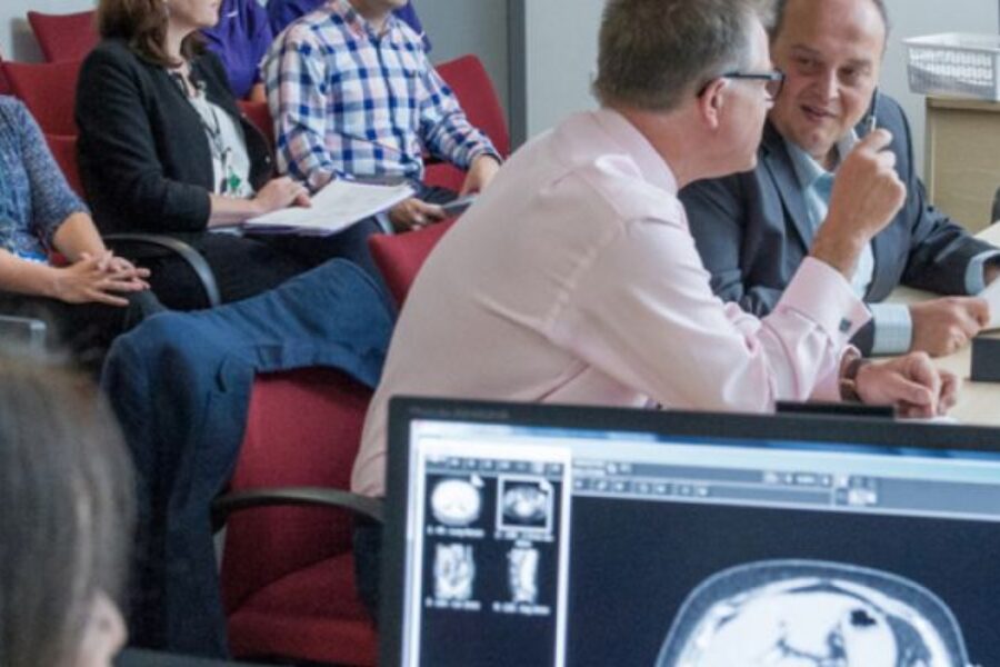 Group of research colleagues in a learning environment