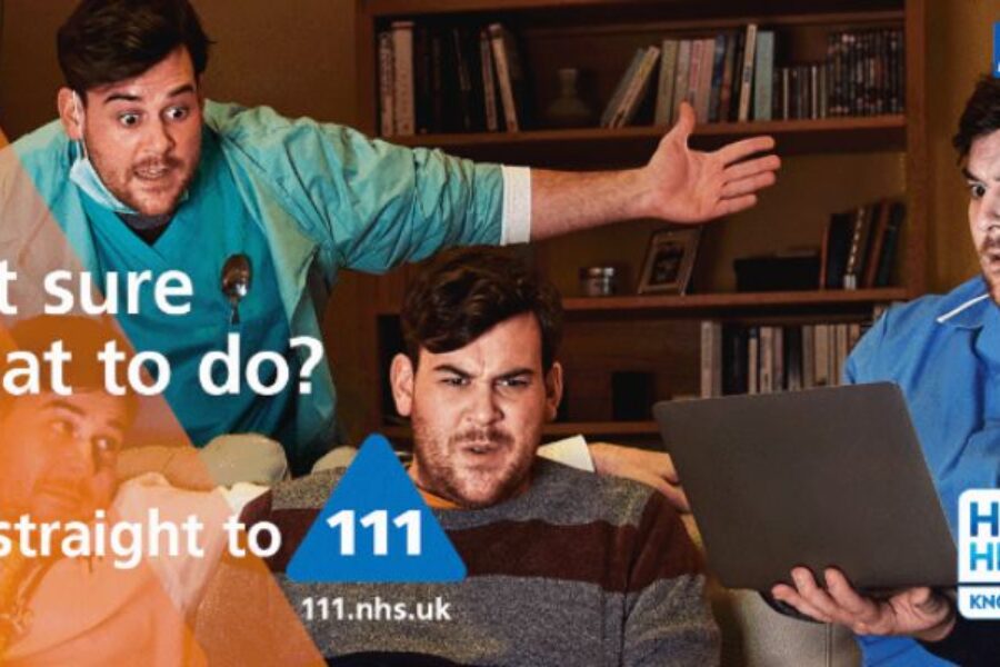 NHS 111 promotional banner