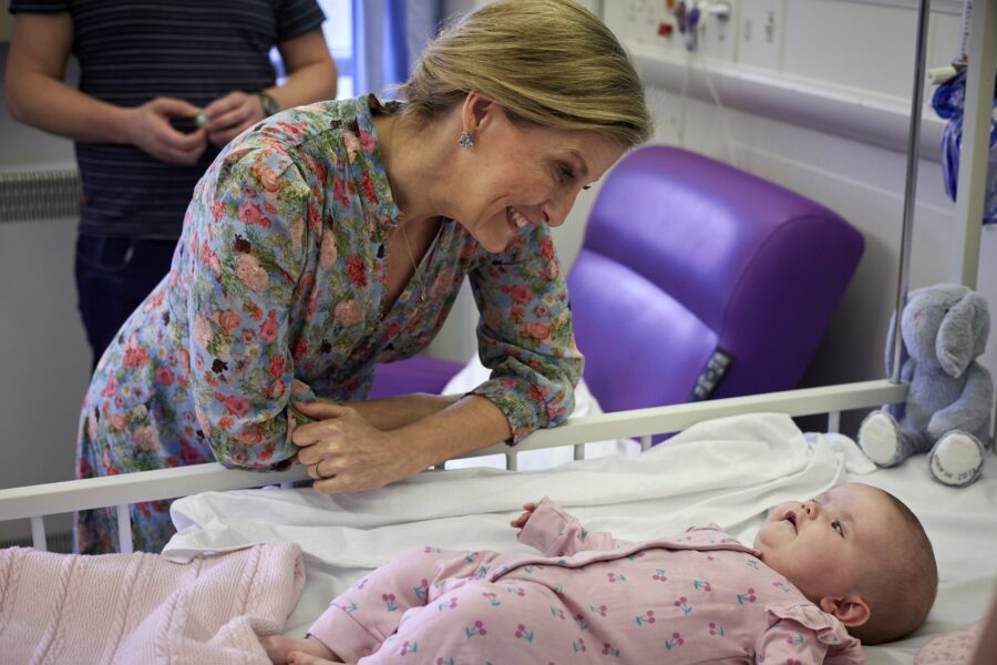 HRH The Duchess of Edinburgh with patient Grace (4 months)