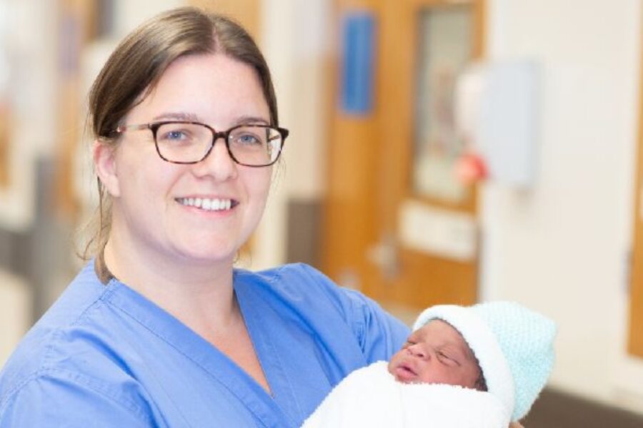 Maternity support worker delivery suite baby