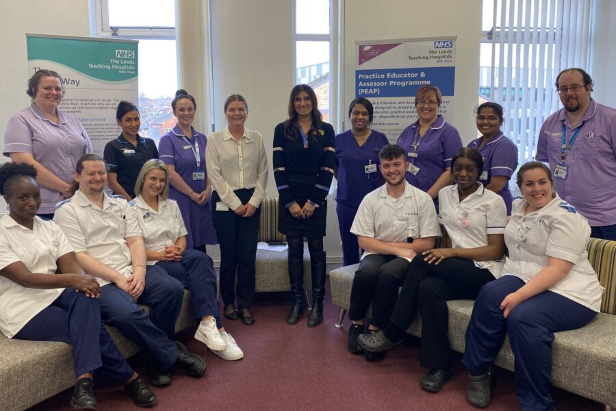 Group of nursing apprentices and staff