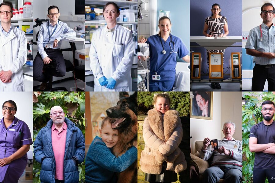 our research collage showing different people, patients and medical workers