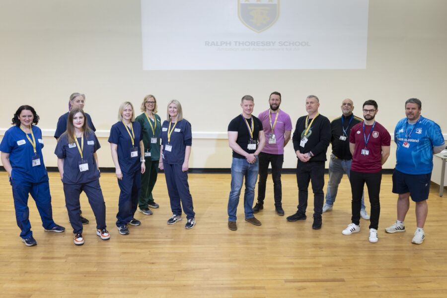 Leeds Children’s Hospital ED medics, West Yorkshire Police, teachers and staff members from Ralph Thorsby School.