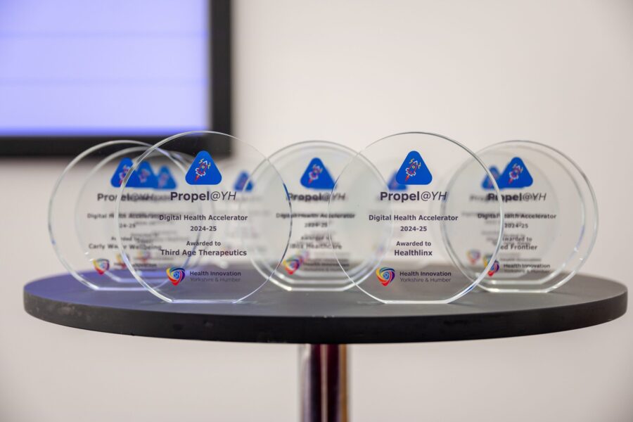 The awards from the close session on a table waiting to be presented.