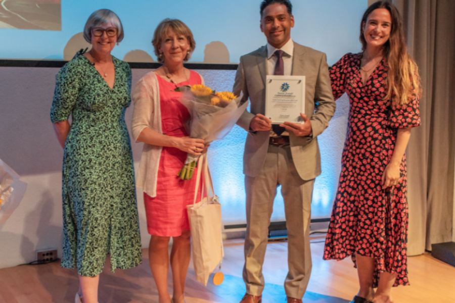Mr Ryan Matthew receiving the award